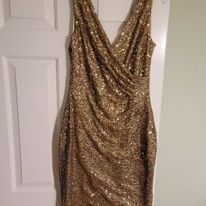 COPY - Lauren Ralph Luren  Gold Sequin Dress